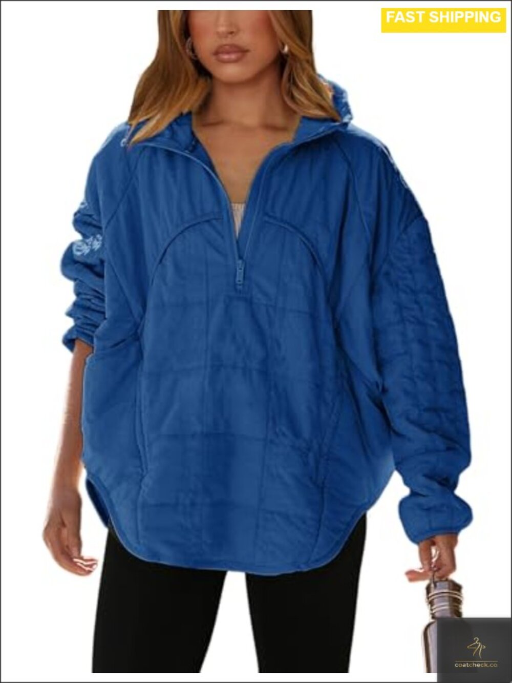 Quilted Pullover Jacket Women Lightweight Half Zip Puffer Outwear